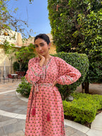 Coastal wave pink dress