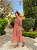 Coastal wave pink dress
