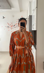 Rust pineapple Dress