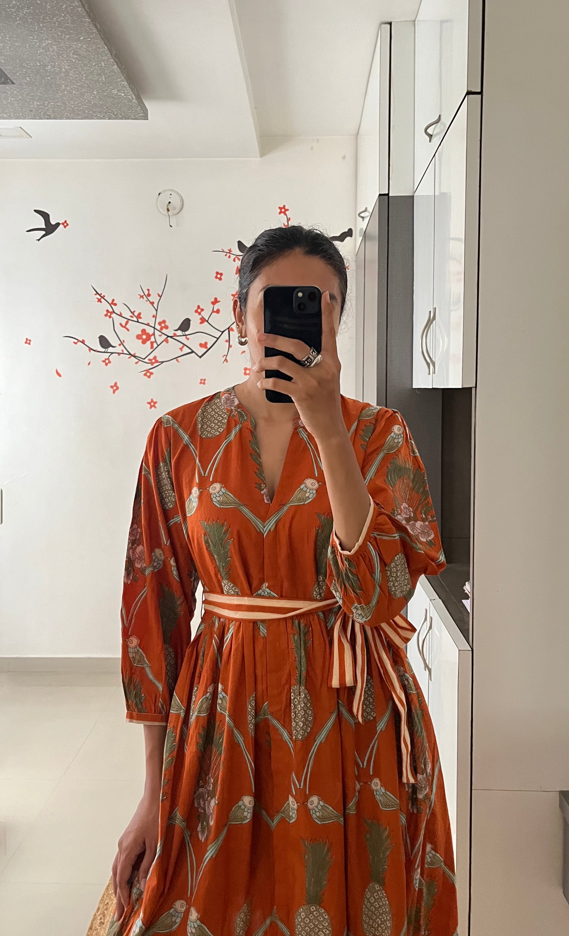 Rust pineapple Dress