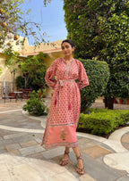 Coastal wave pink dress