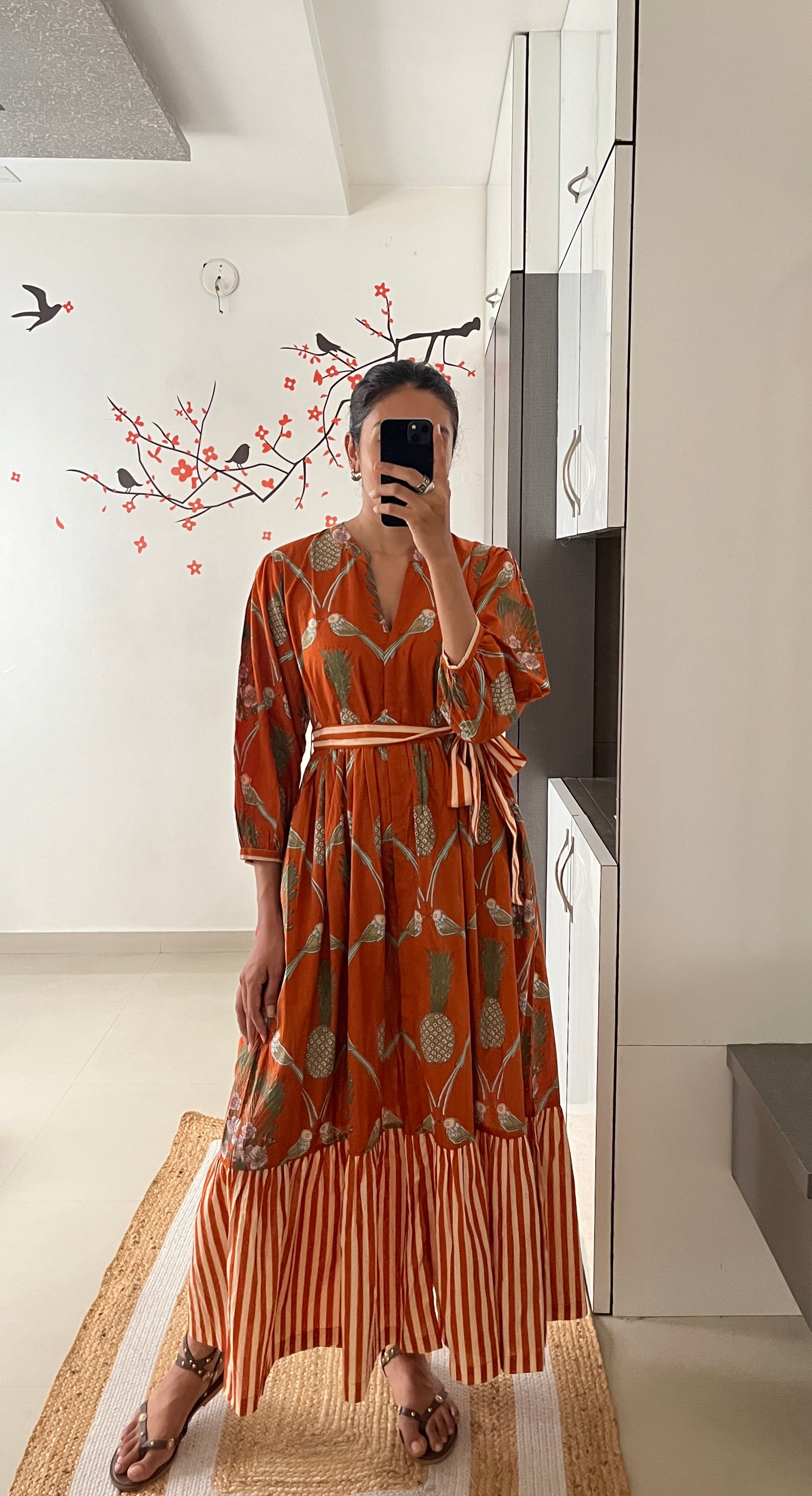 Rust pineapple Dress