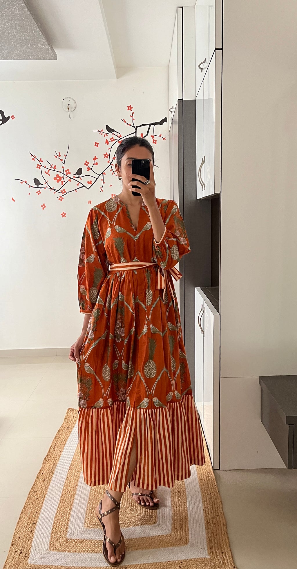 Rust pineapple Dress