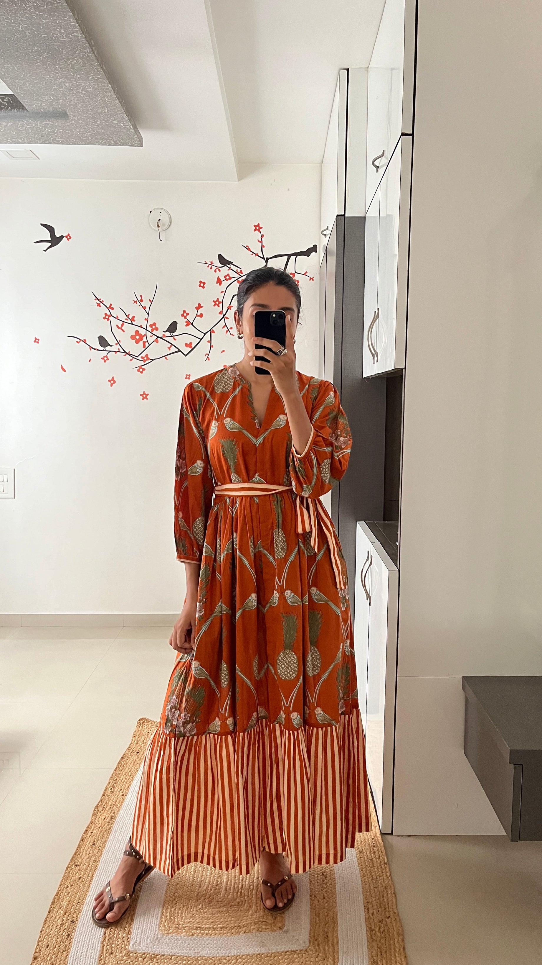 Rust pineapple Dress