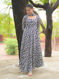 Black and White Anarkali Kurta with dupatta