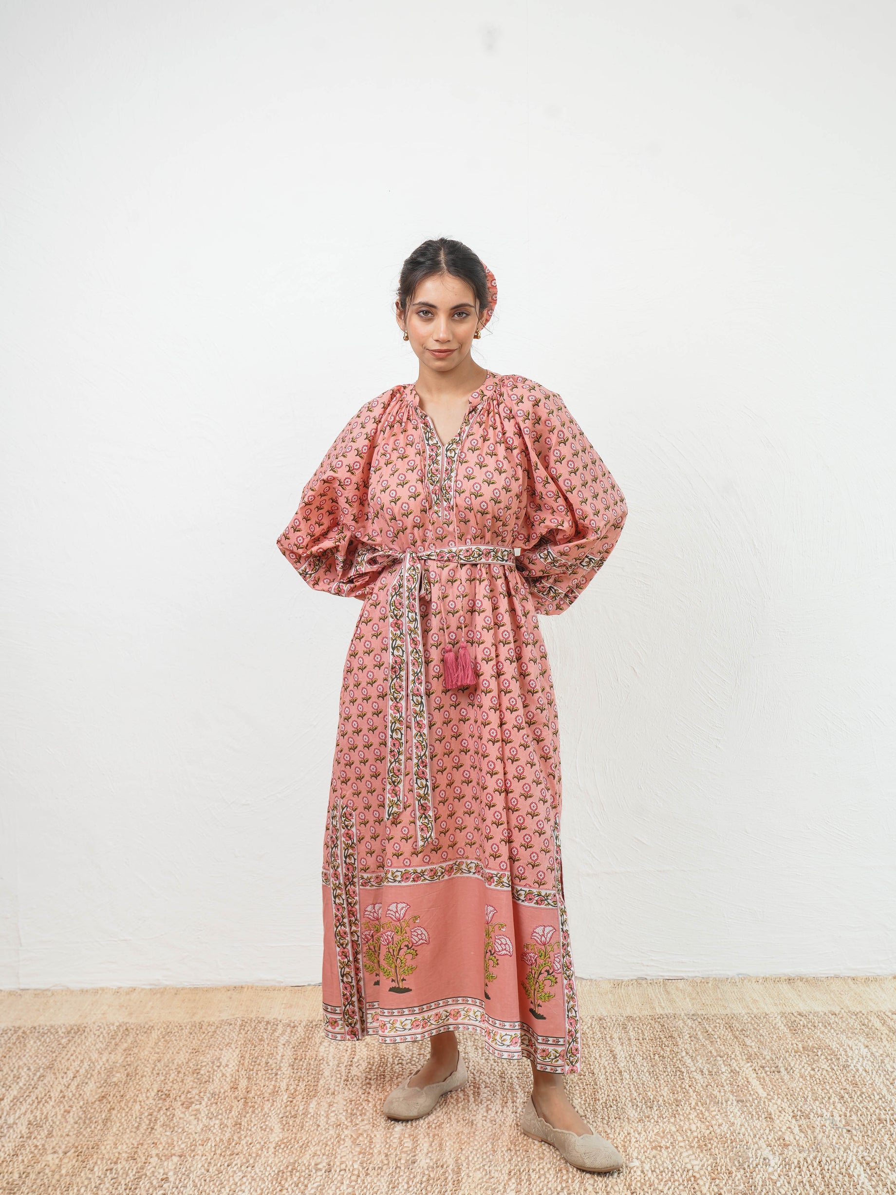 Coastal wave pink dress