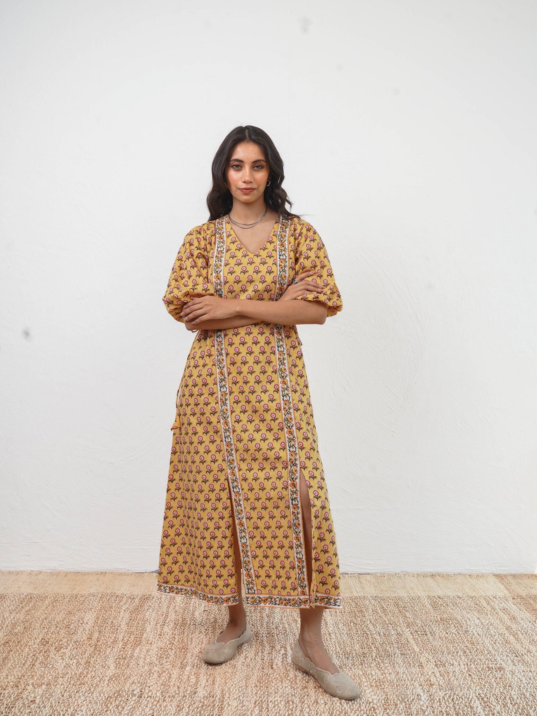 YELLOW BUTI DRESS