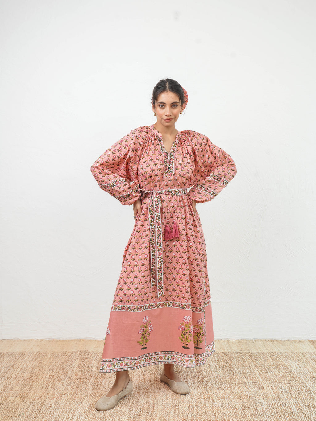 Coastal wave pink dress