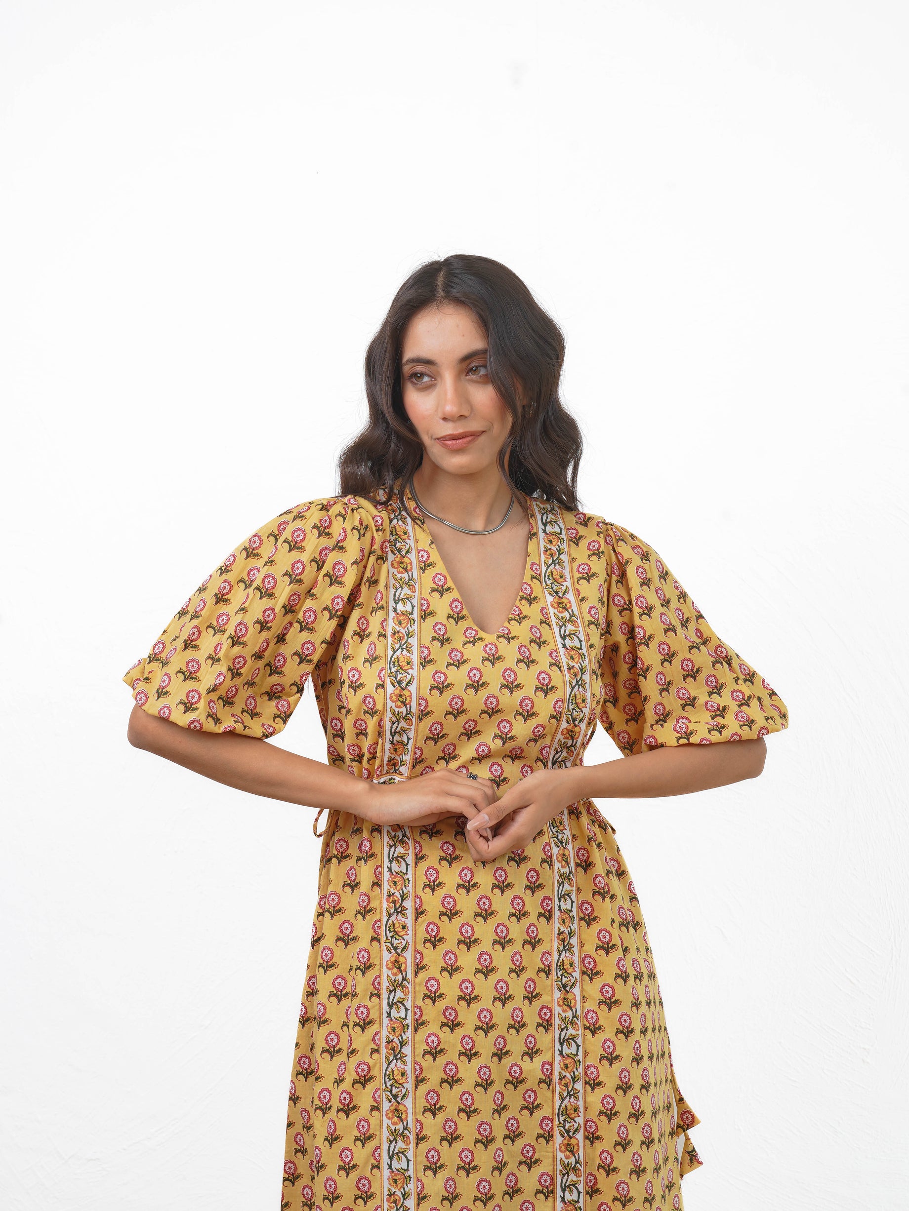 YELLOW BUTI DRESS