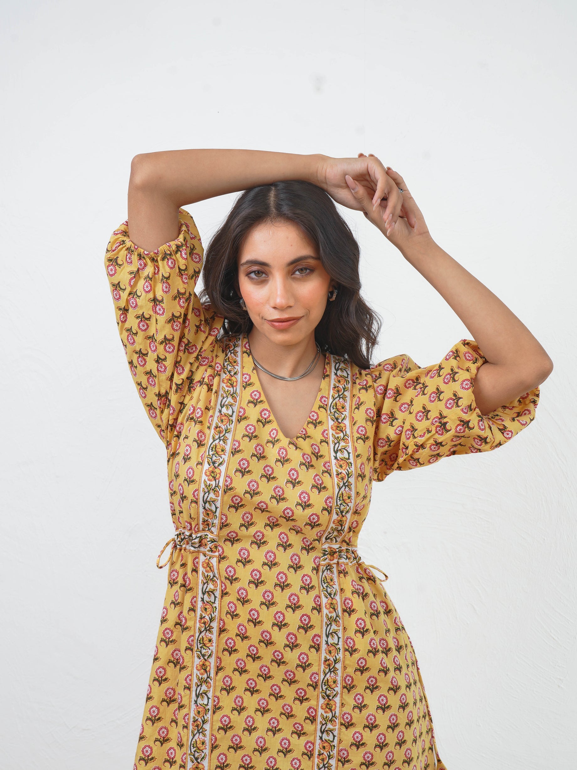 YELLOW BUTI DRESS