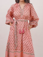 Coastal wave pink dress