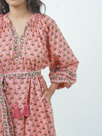 Coastal wave pink dress