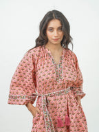 Coastal wave pink dress