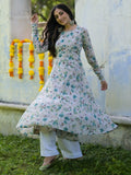 Beige Rose Garden Anarkali Kurta