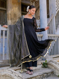 Black Heavy Gota Work Anarkali Suit Set