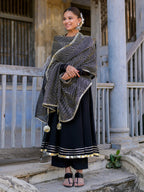 Black Heavy Gota Work Anarkali Suit Set