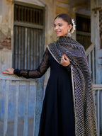 Black Heavy Gota Work Anarkali Suit Set