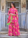 Pink Floral Sharara Set